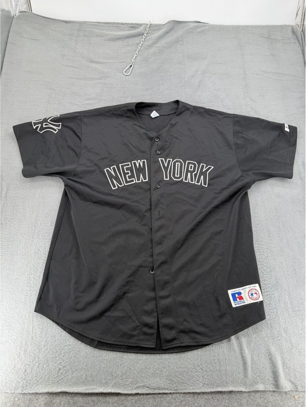 Vintage Russell Athletic New York Yankees Black Baseball Jersey Men's Sz 2XL MLB